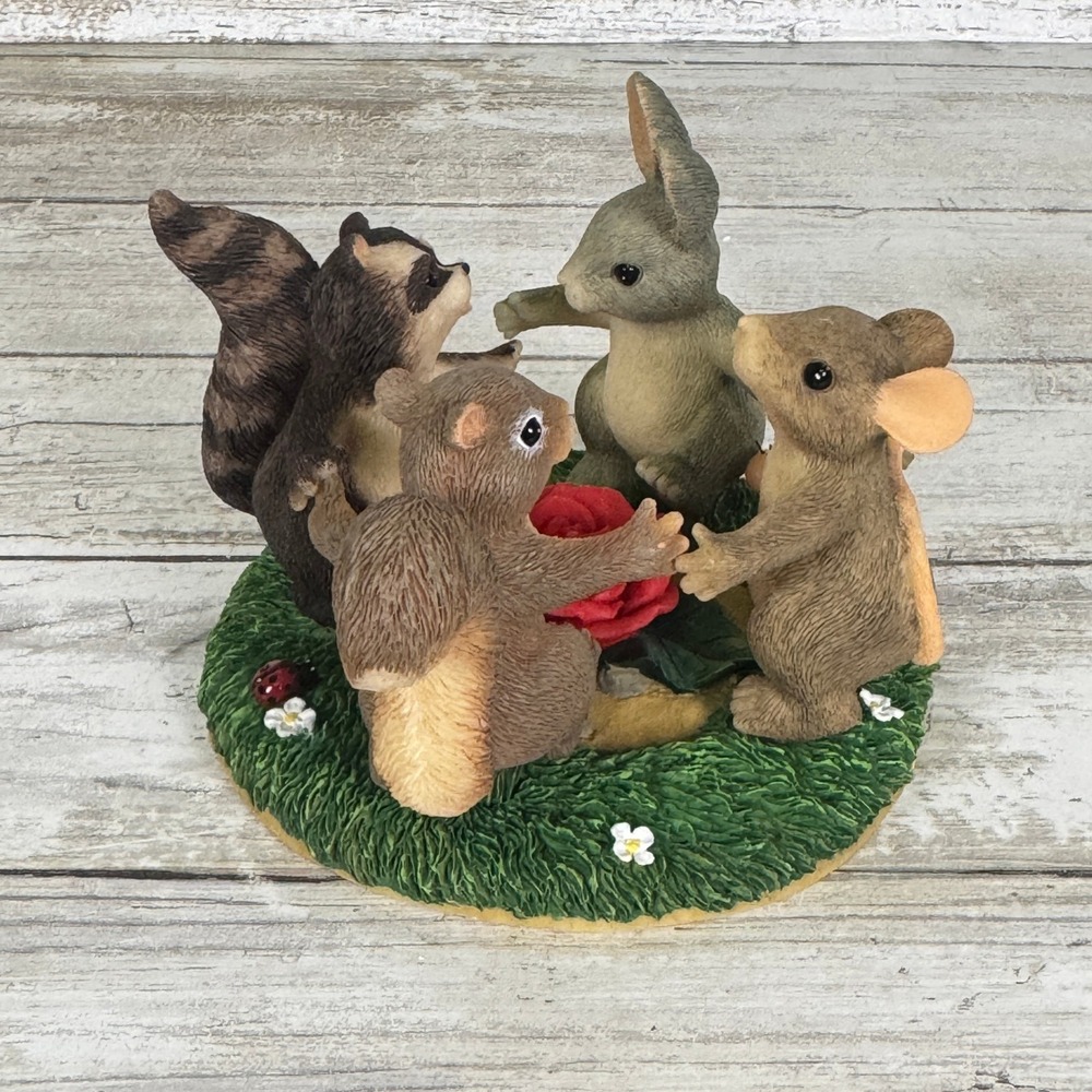 Fitz and Floyd Charming Tails Ring Around The Rosie Figurine 97/15 with Box - Picture 3 of 6
